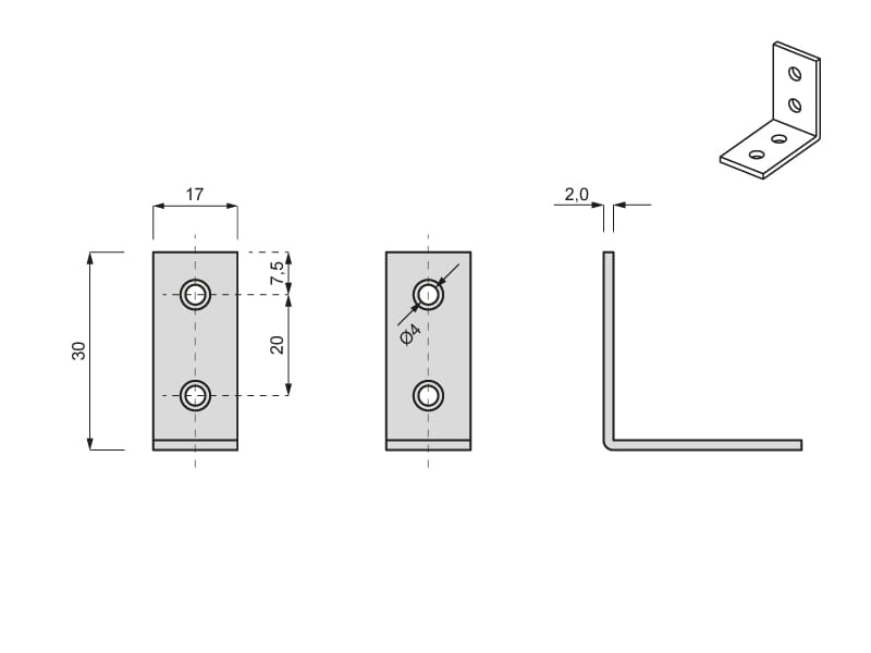 Kątownik bud.40x40x17
