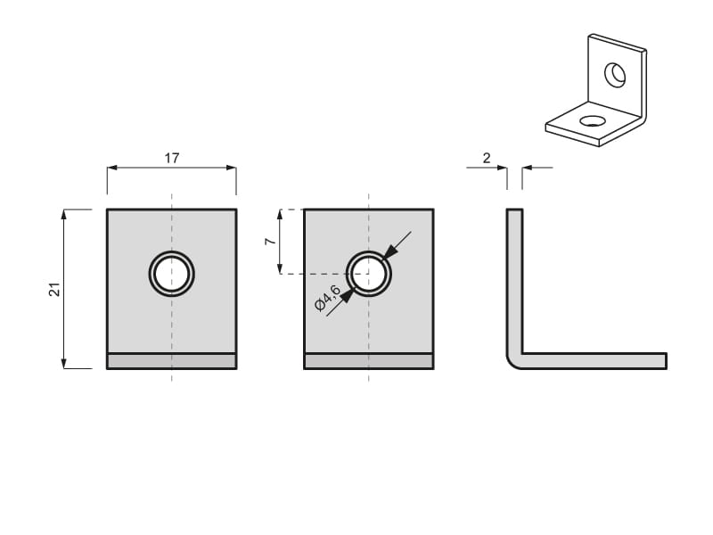 Kątownik bud.20x20x17