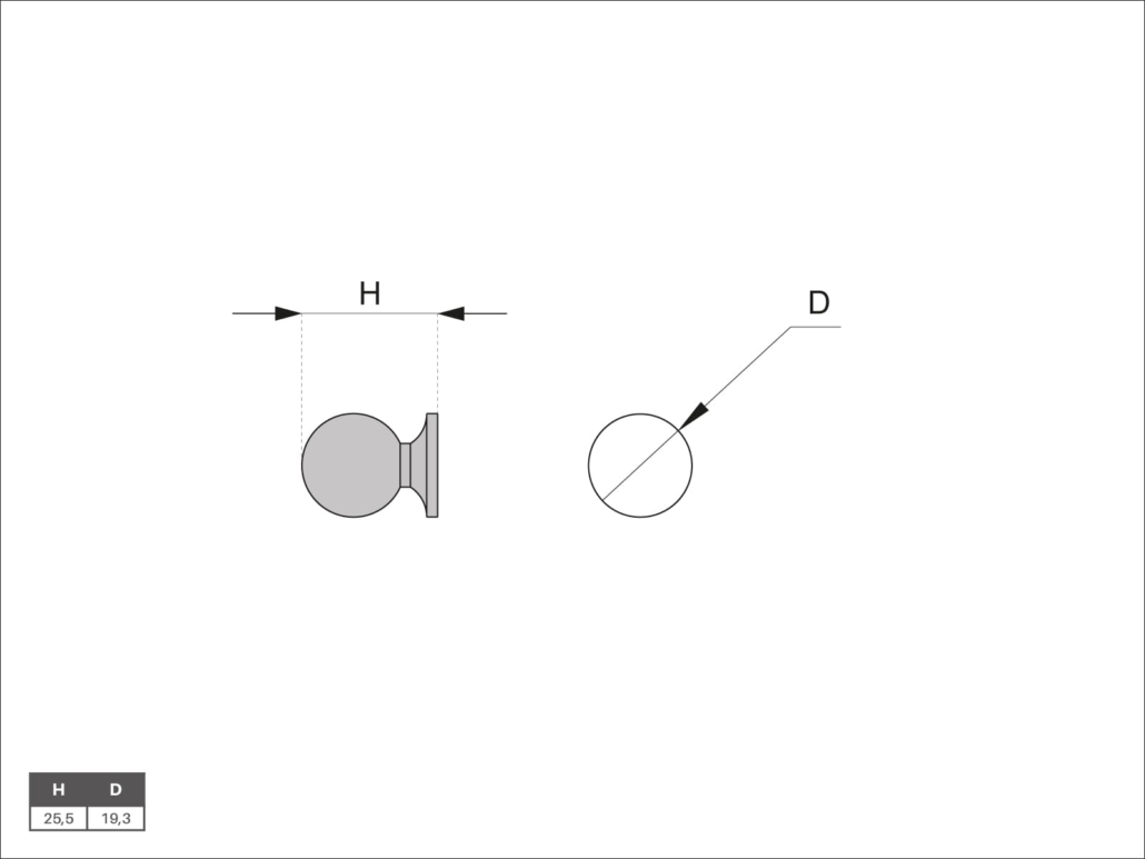 Gałka GM-832 rys.tech